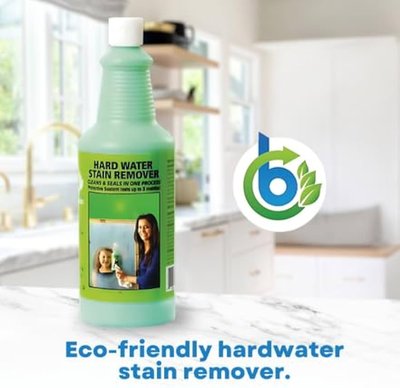 Hard water stain remover for glass